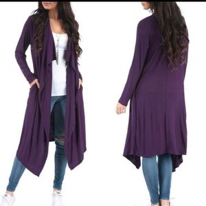 Women’s Draped Knee Length Cardigan